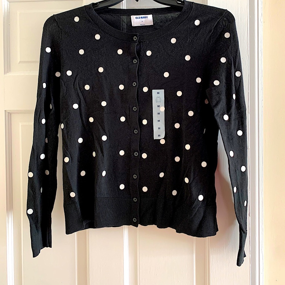 Old navy polkadot shirt/cardigan.